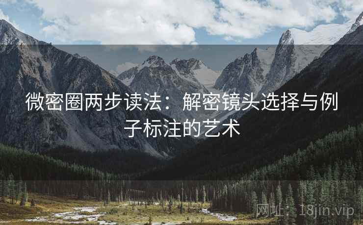 微密圈两步读法:解密镜头选择与例子标注的艺术 微密圈两步读法:解密镜头选择与例子标注的艺术
