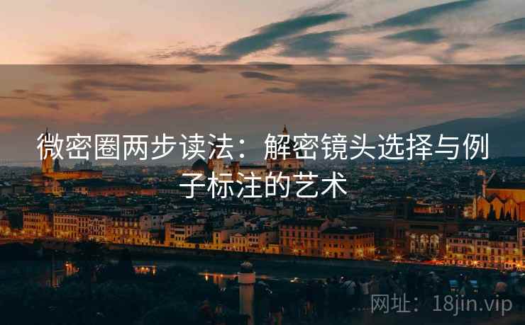 微密圈两步读法:解密镜头选择与例子标注的艺术 微密圈两步读法:解密镜头选择与例子标注的艺术