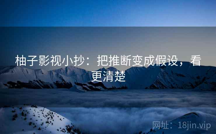 柚子影视小抄:把推断变成假设,看更清楚 柚子影视小抄:把推断变成假设,看更清楚